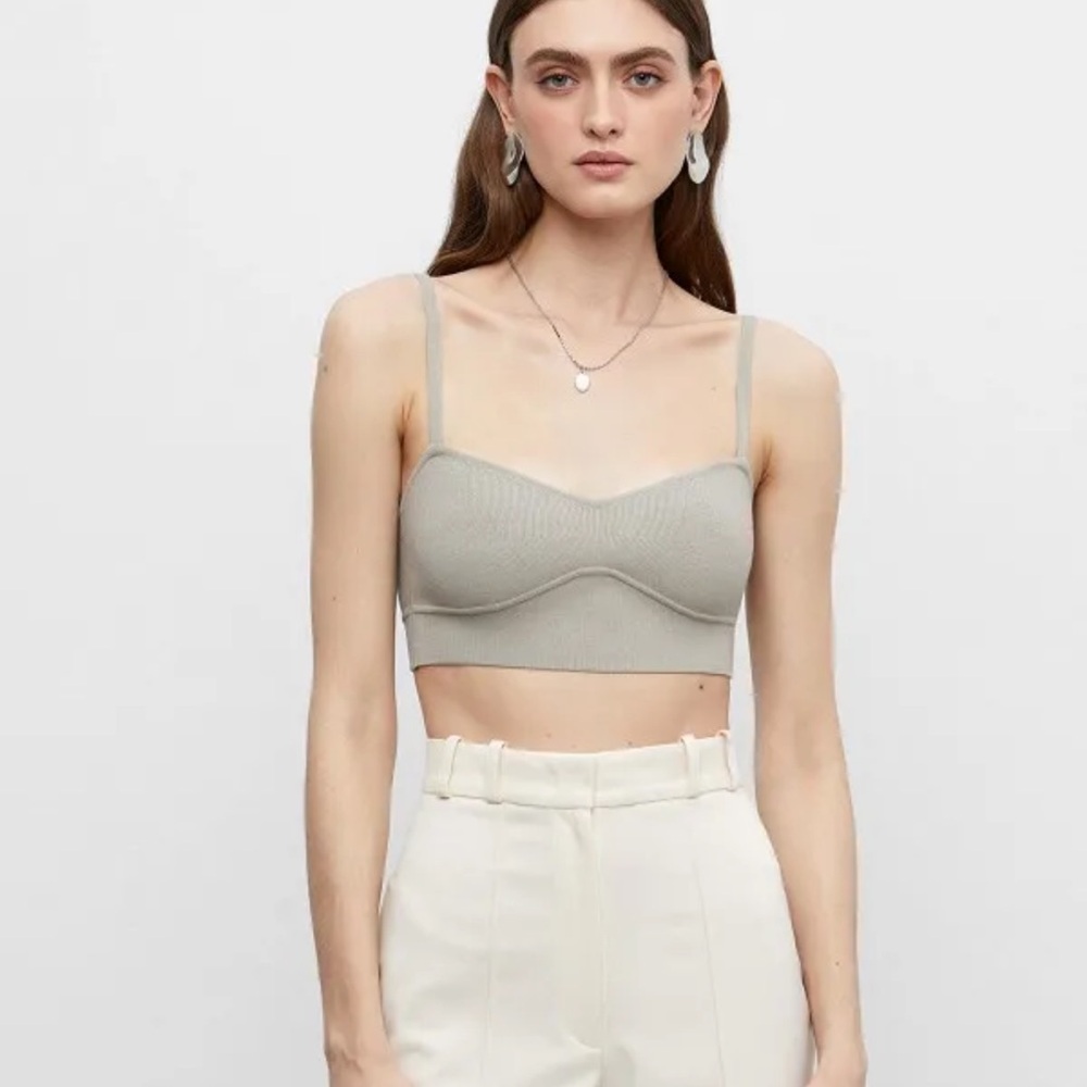 ASTR the Label Ribbed Knit Cropped Camisole
Bra Top Gray Size M